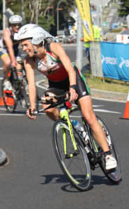 Sian Rhys hitting a turn.